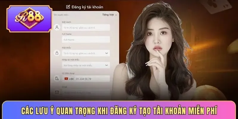 Các lưu ý quan trọng khi đăng ký tạo tài khoản miễn phí